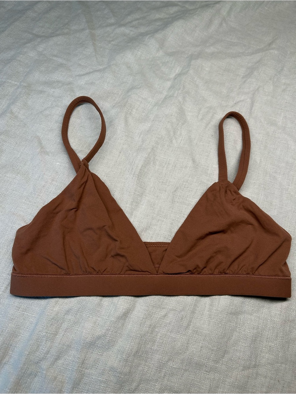 SKIMS Brown Minimal Triangle Bralette small